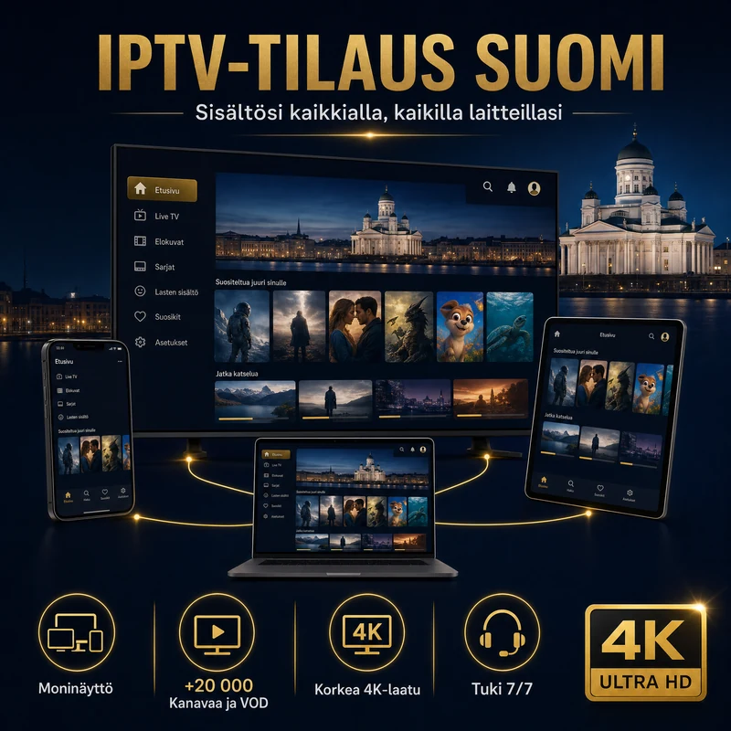 IPTV-tilaus Suomi Strong 4K kaikille laitteille